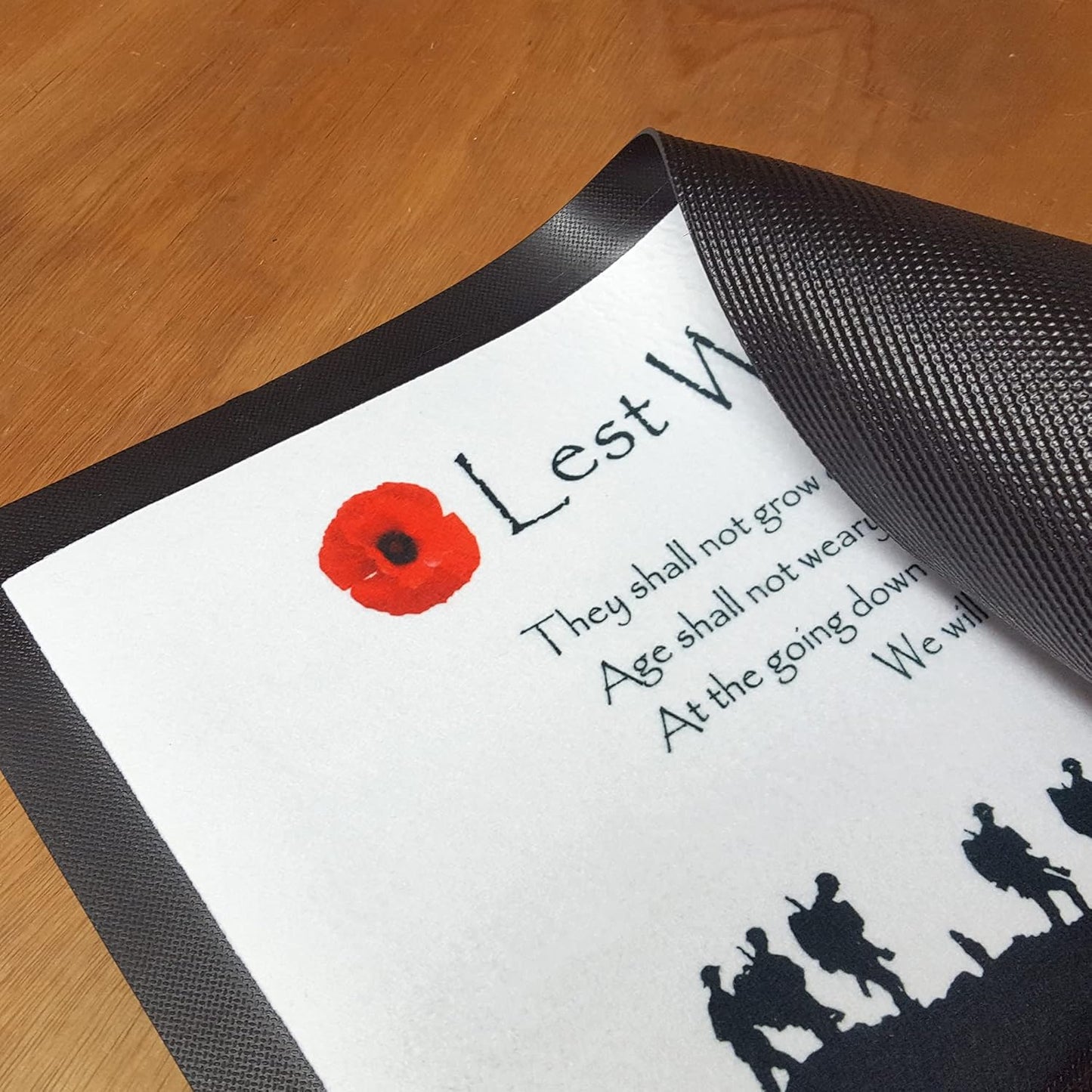 Military Poppy White Background Bar Runner - shopquality4u