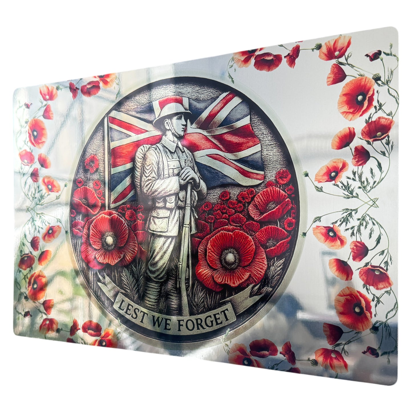 Tiere des Krieges – „Lest we Forget“ Metallspiegelschild