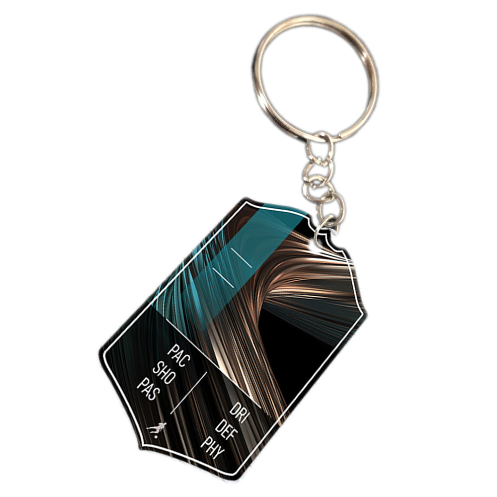 Nickel Metal Football Stats Keyring - shopquality4u