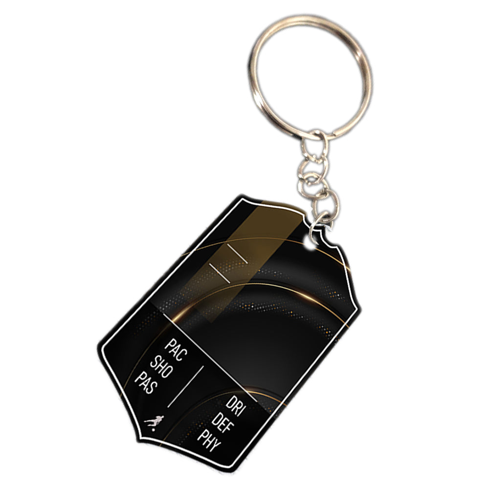 Luxury Black Metal Football Stats Keyring - shopquality4u