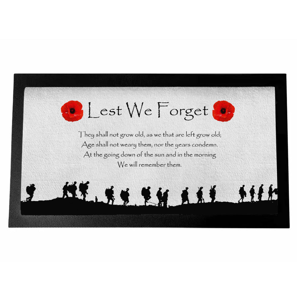 Military Poppy White Background Bar Runner - shopquality4u