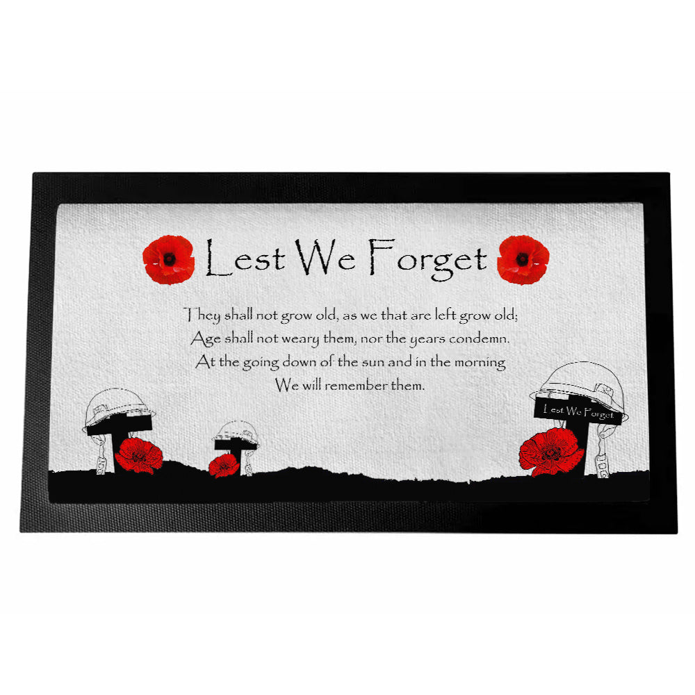 Military Poppy White Background Bar Runner - shopquality4u