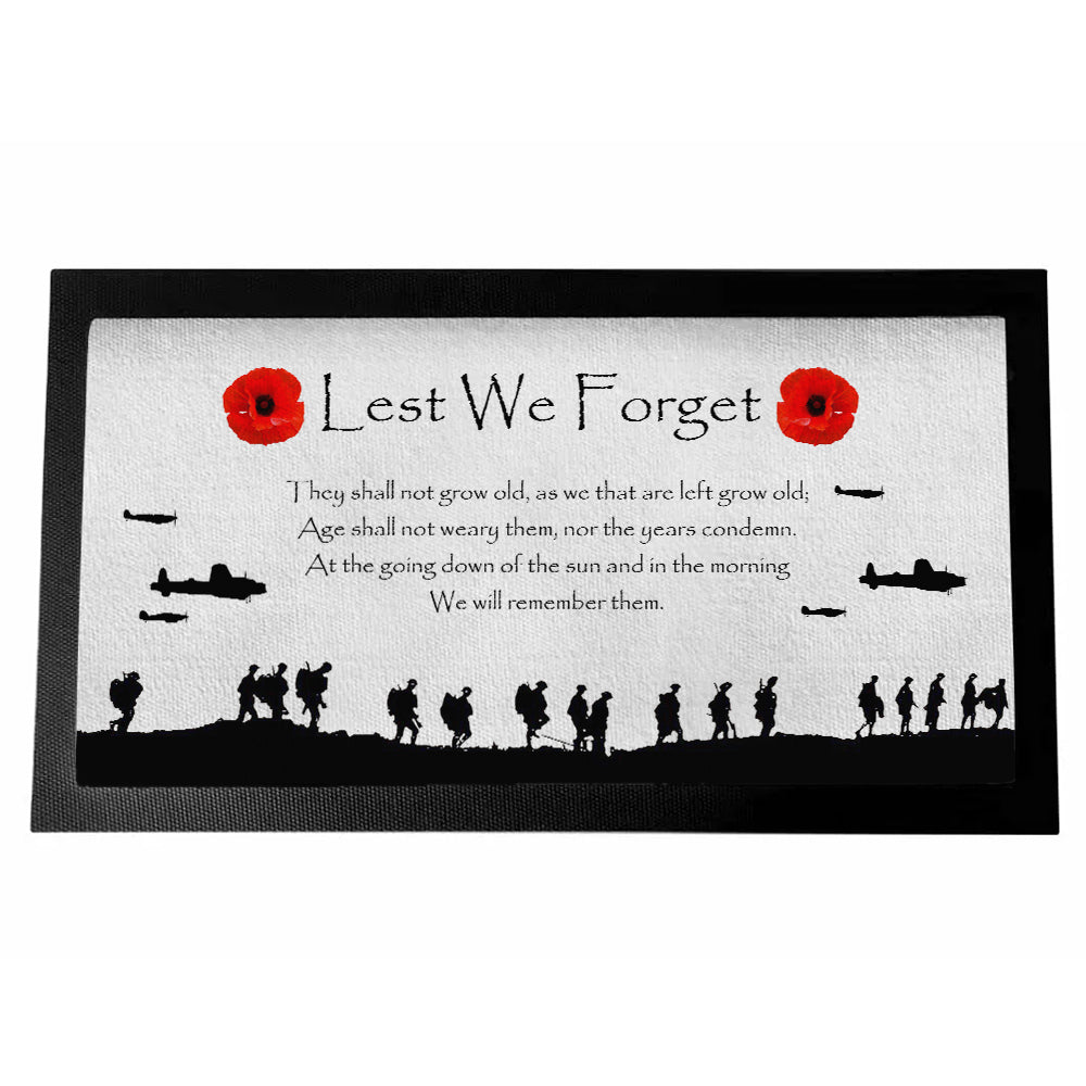 Military Poppy White Background Bar Runner - shopquality4u