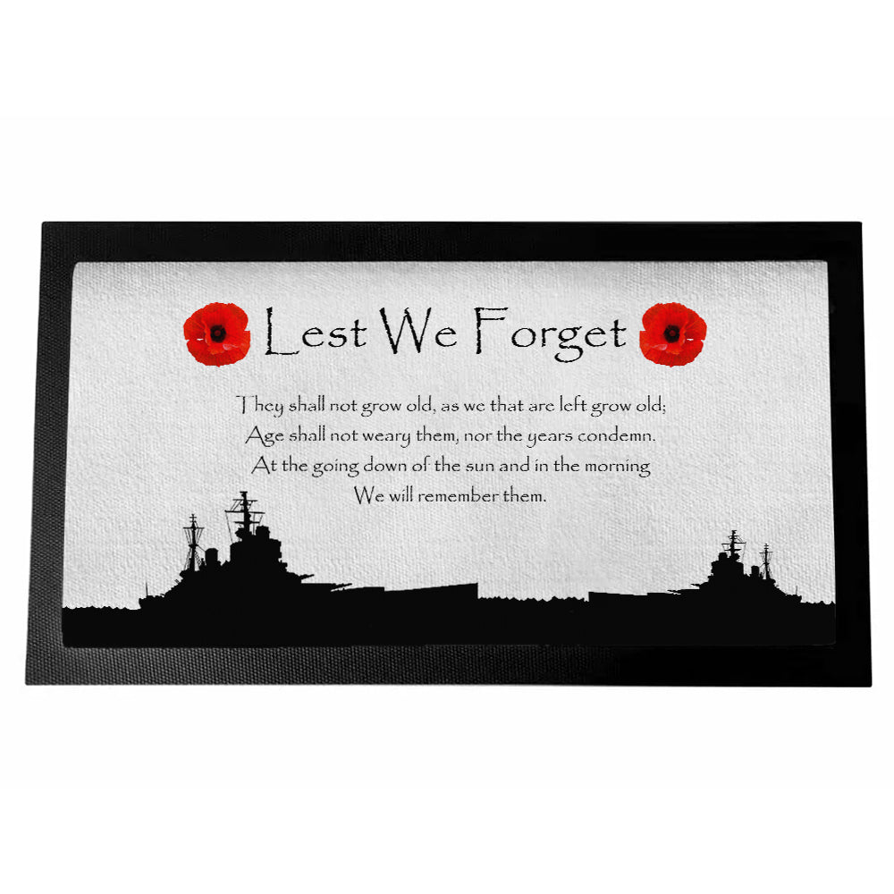 Military Poppy White Background Bar Runner - shopquality4u