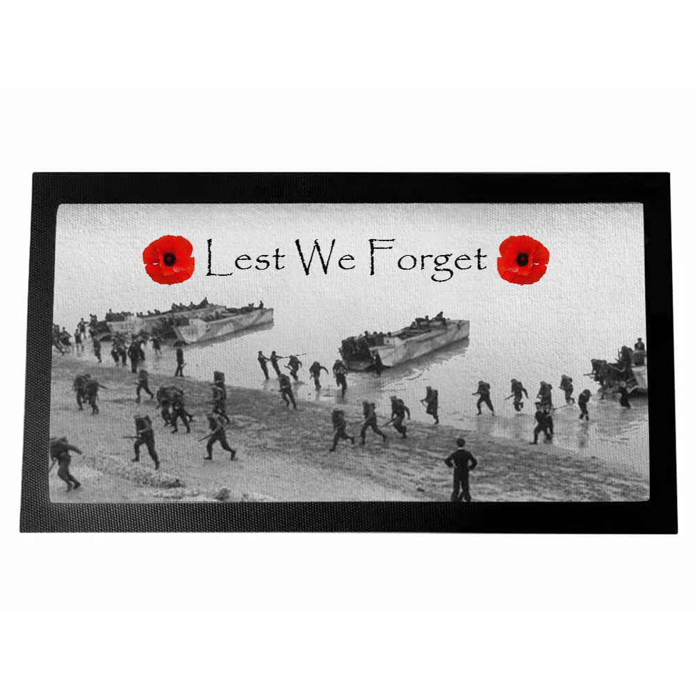 Military Poppy White Background Bar Runner - shopquality4u