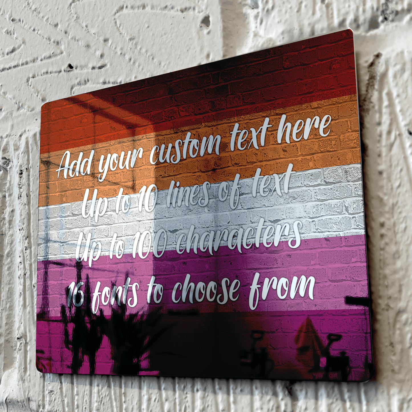 Lesbian Pride Flag Mirror Metal Sign - shopquality4u