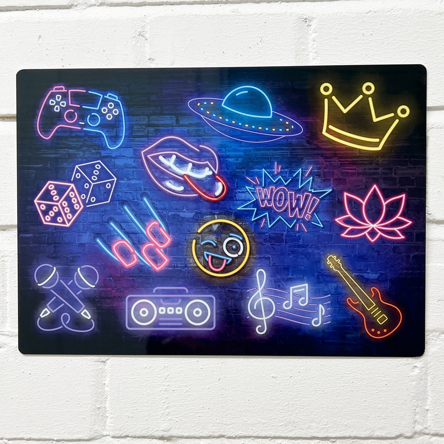 Neon Gamer-Themed Metal Sign - shopquality4u