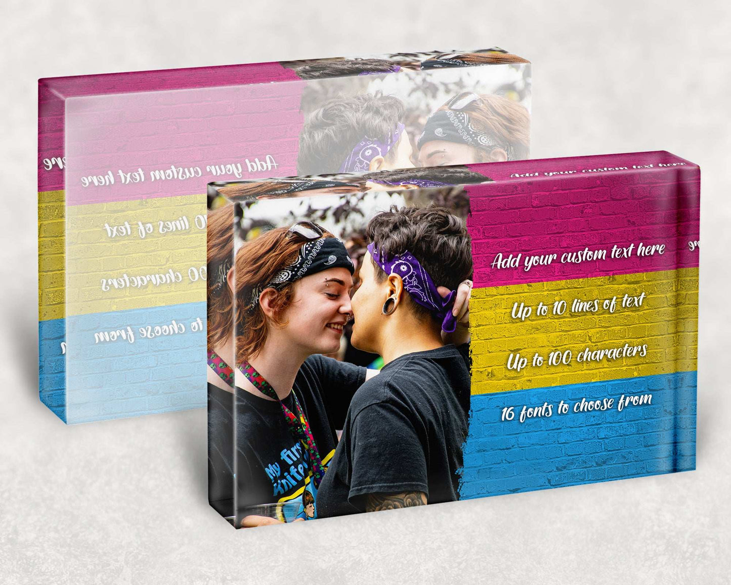 Pansexual Pride Flag Crystal Block - shopquality4u