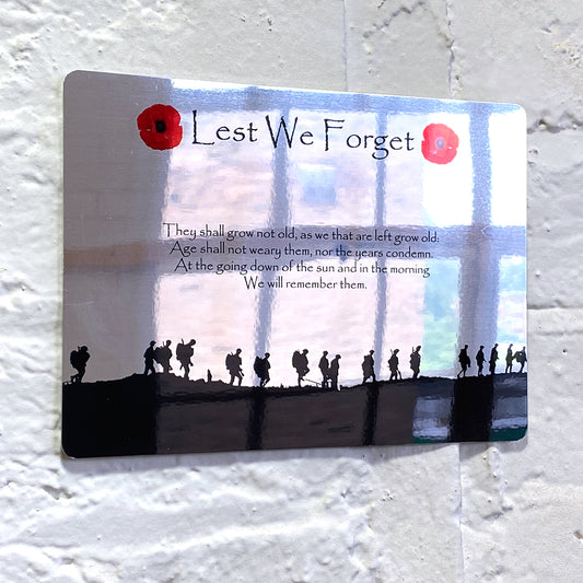 Lest we Forget Metal Mirror Sign Mirror Finish Sign