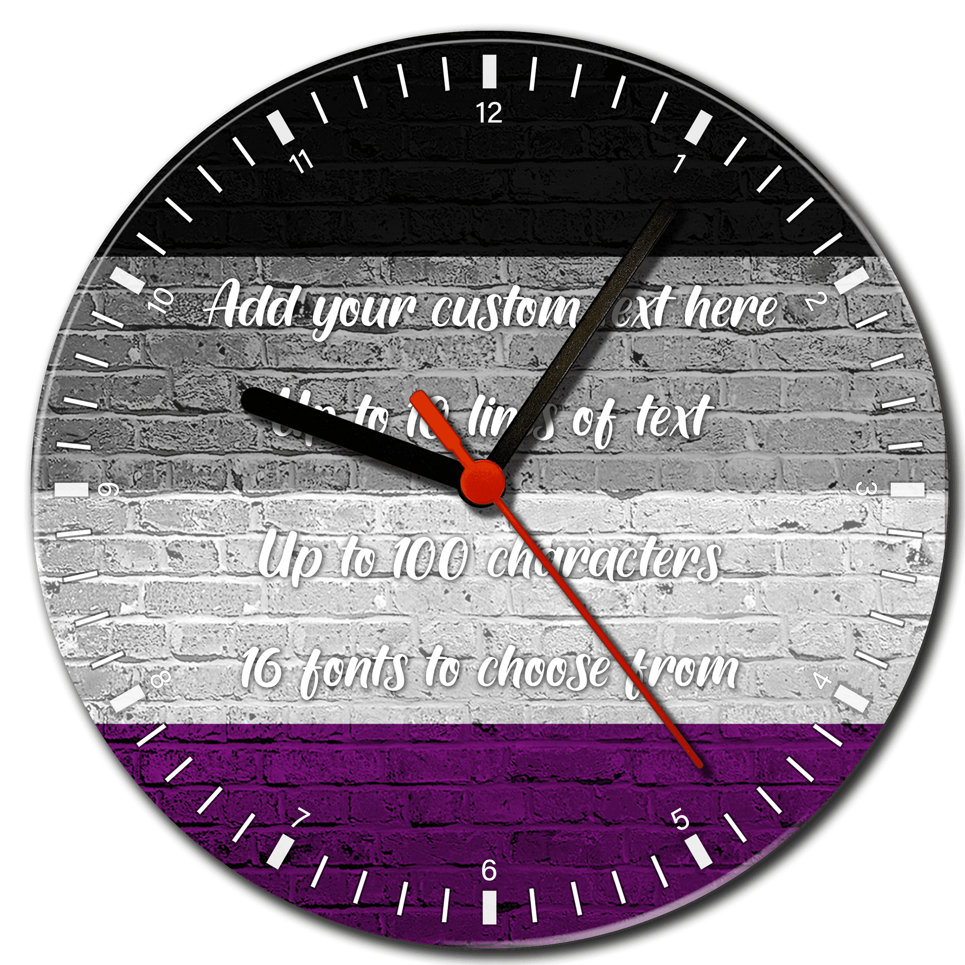 Asexual Pride Flag Glass Clock - shopquality4u