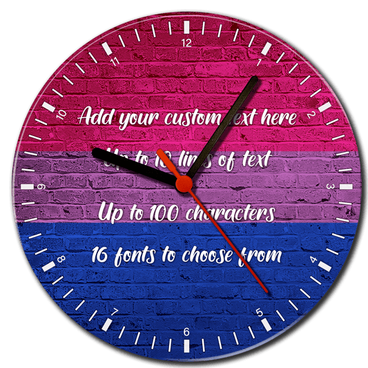 Bisexual Pride Flag Glass Clock - shopquality4u