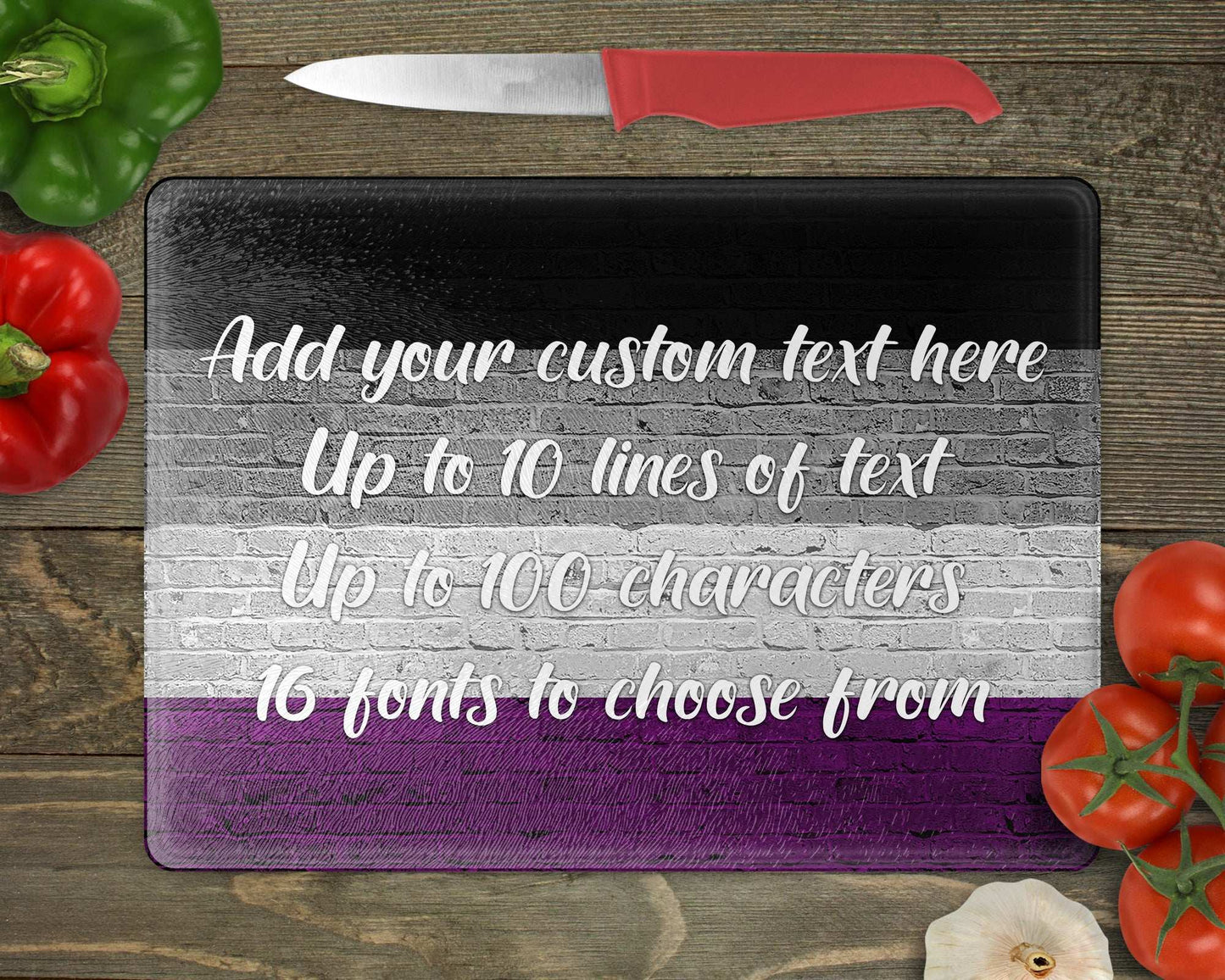 Asexual Pride Flag Glass Cutting Board - shopquality4u