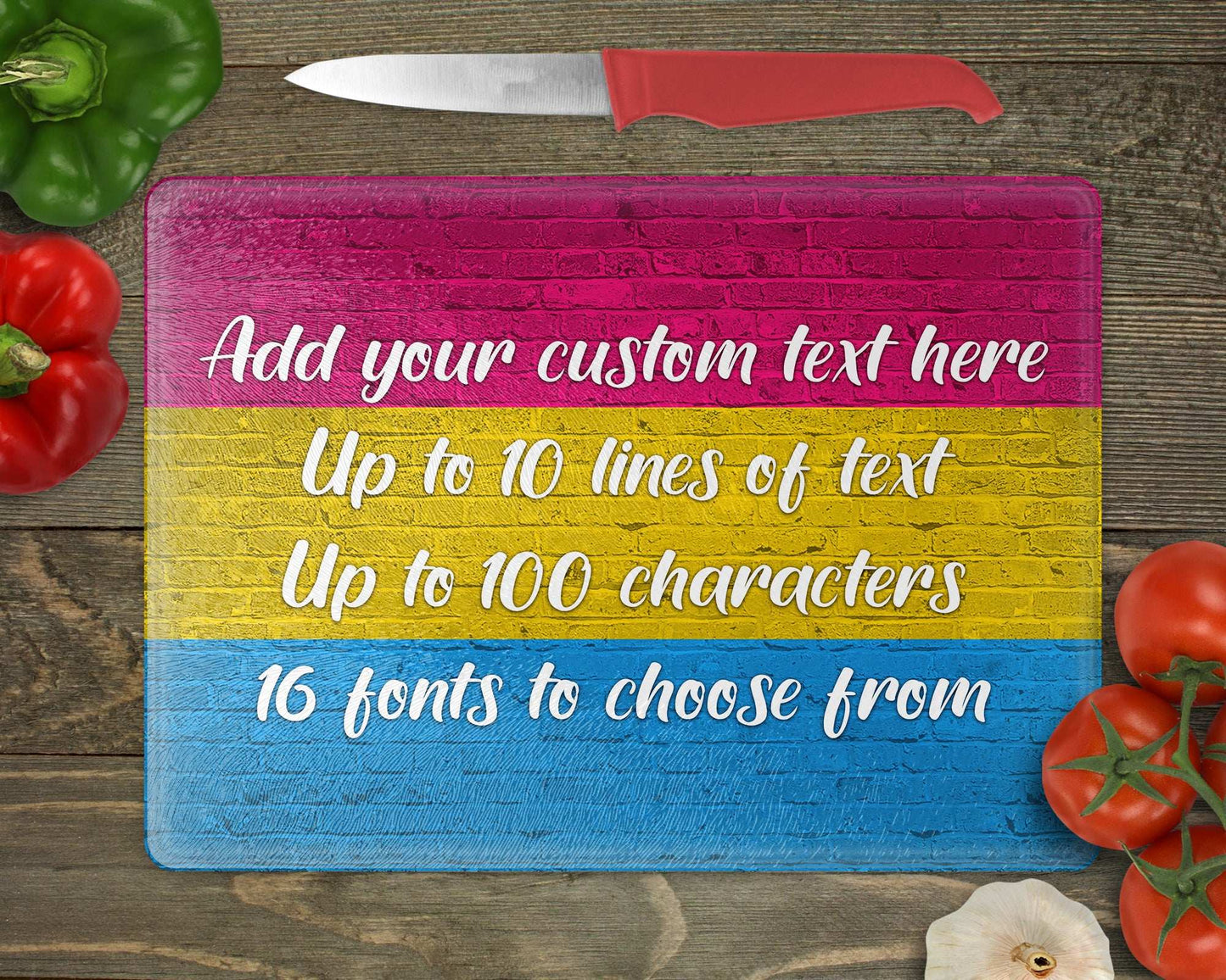 Pansexual Pride Flag Glass Cutting Board - shopquality4u