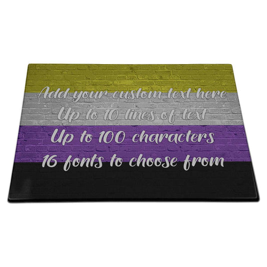 Non-Binary Pride Flag Glass Cutting Board - shopquality4u