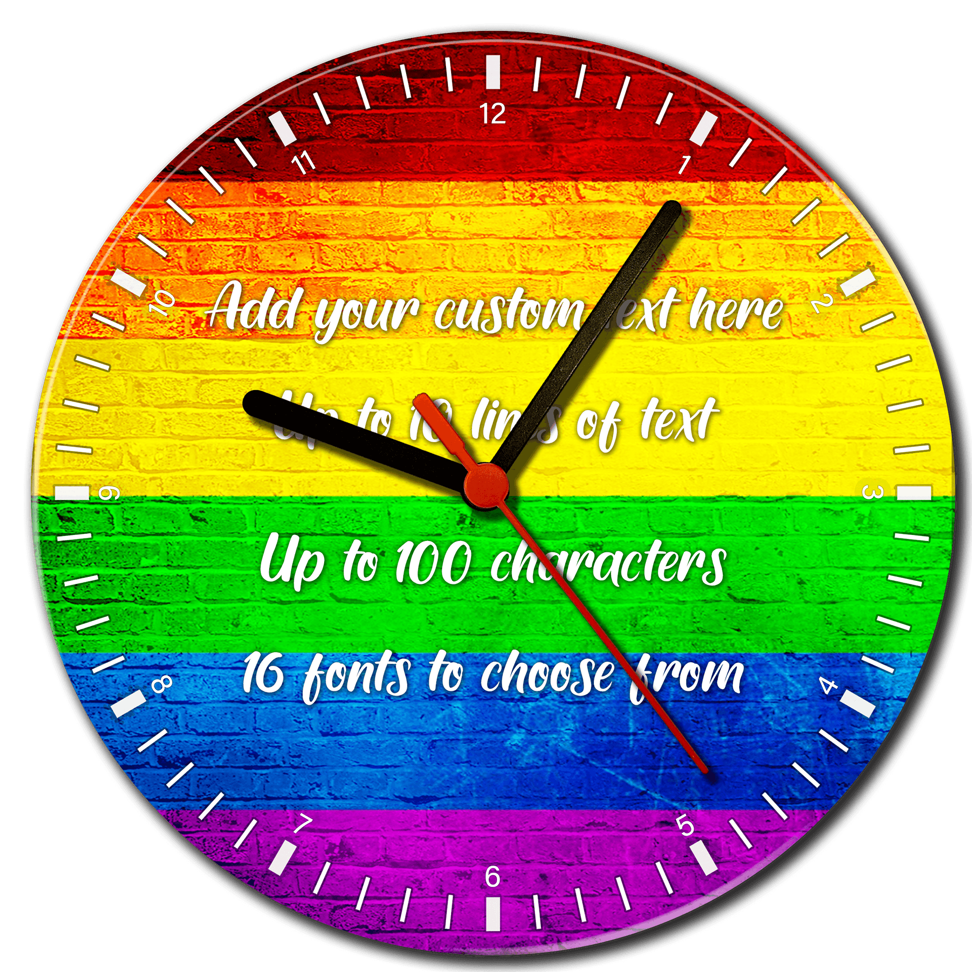 Gay Pride Flag Glass Clock - shopquality4u