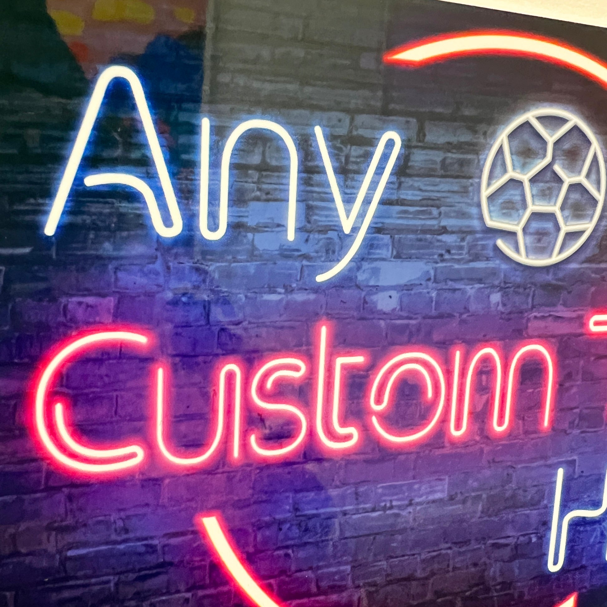 Neon Sports-Themed Metal Sign - shopquality4u