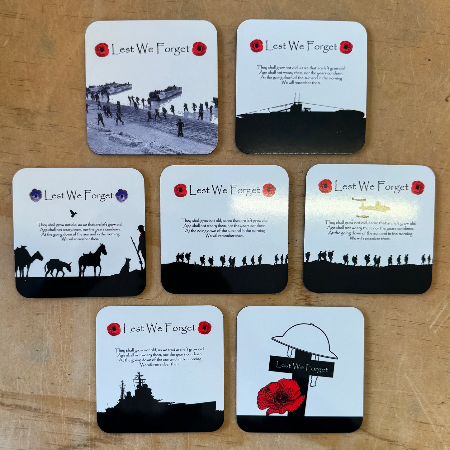 Square Wooden Cork-Backed Table Coasters - shopquality4u
