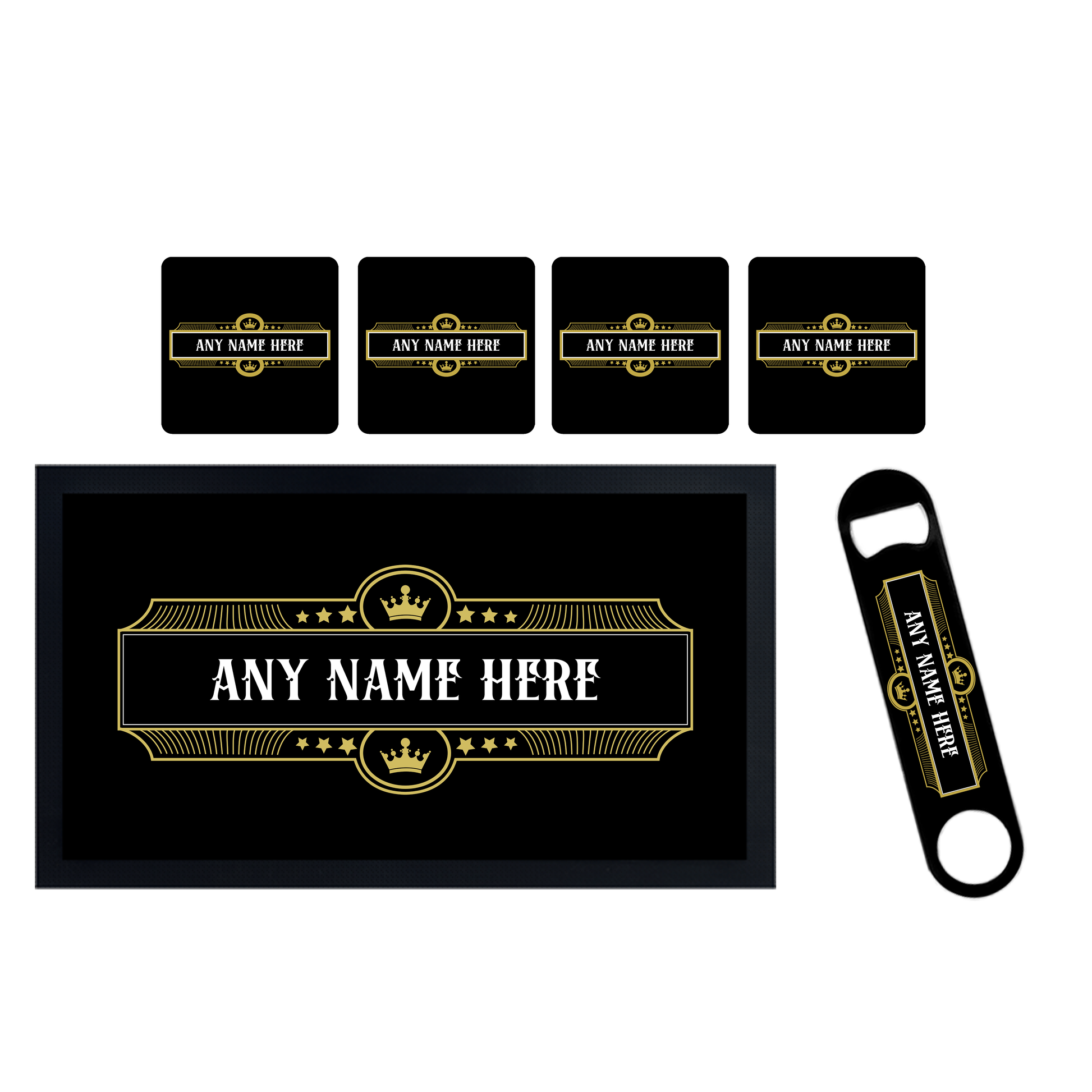 Personalised Gold Crown Bar Set - shopquality4u