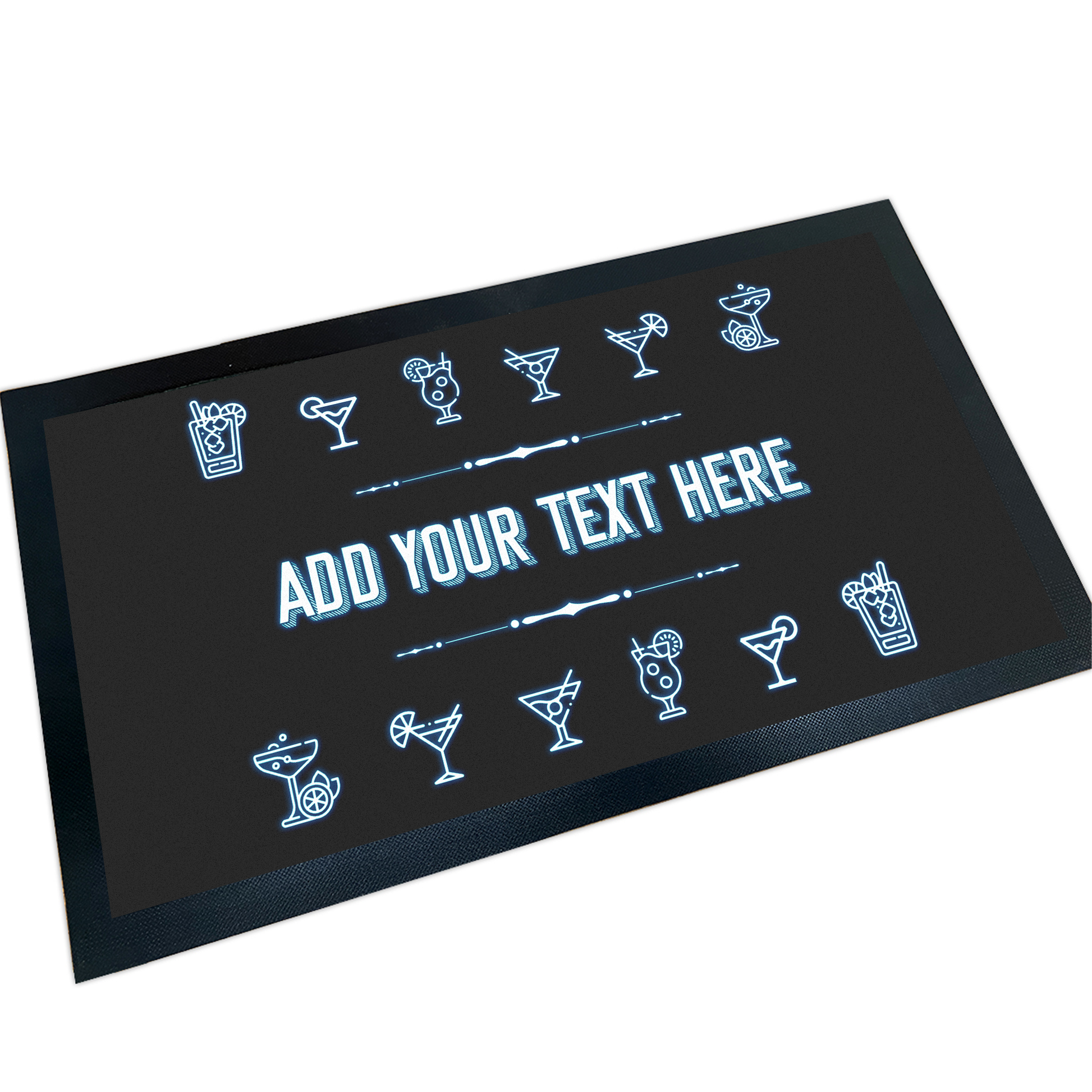 Personalised Neon Blue Cocktail Bar Set - shopquality4u
