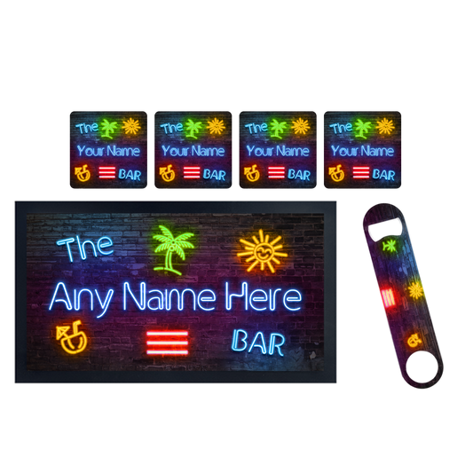 Personalised Neon Tropical Bar Set - shopquality4u