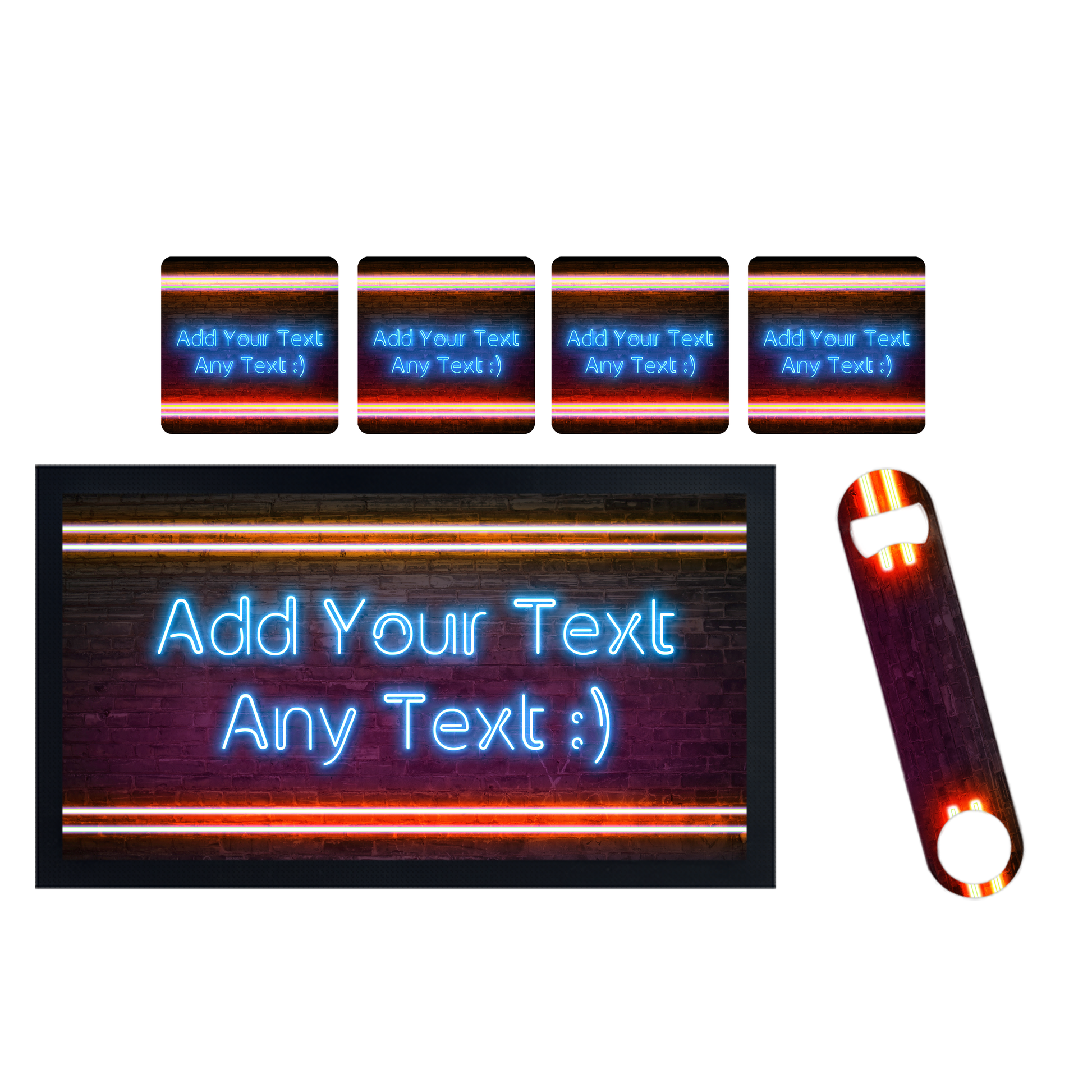 Personalised Neon Red Streaked Bar Set - shopquality4u