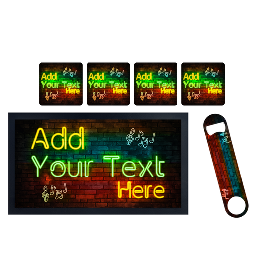 Personalised Neon Musical Notes Bar Set - shopquality4u