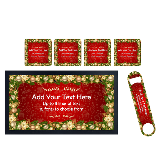 Personalised Red Christmas Bar Set - shopquality4u