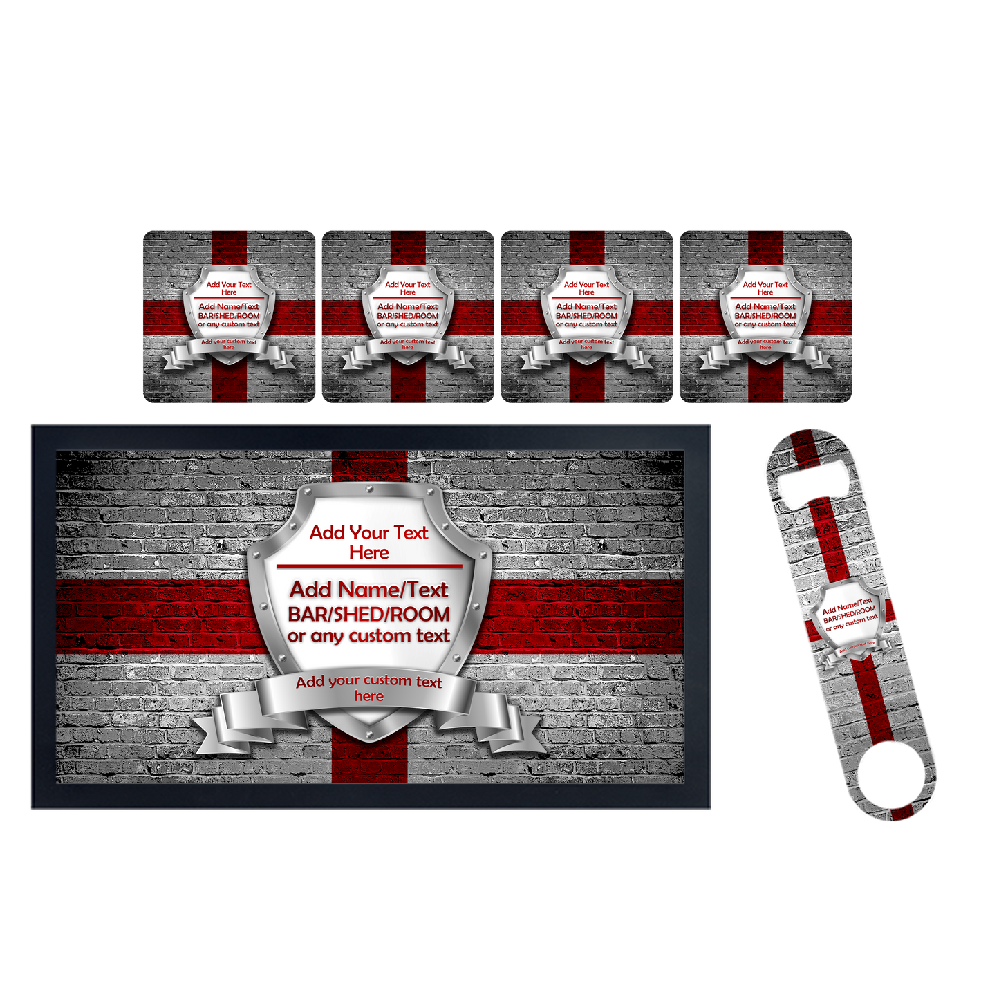England Flag Bar Set - shopquality4u