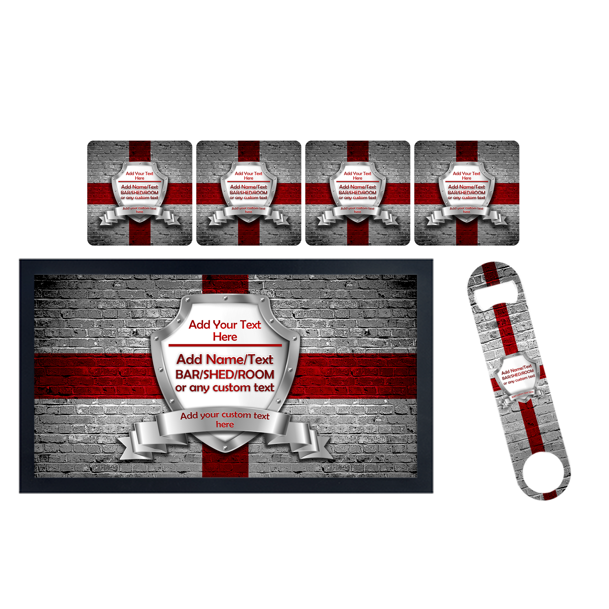 England Flag Bar Set - shopquality4u