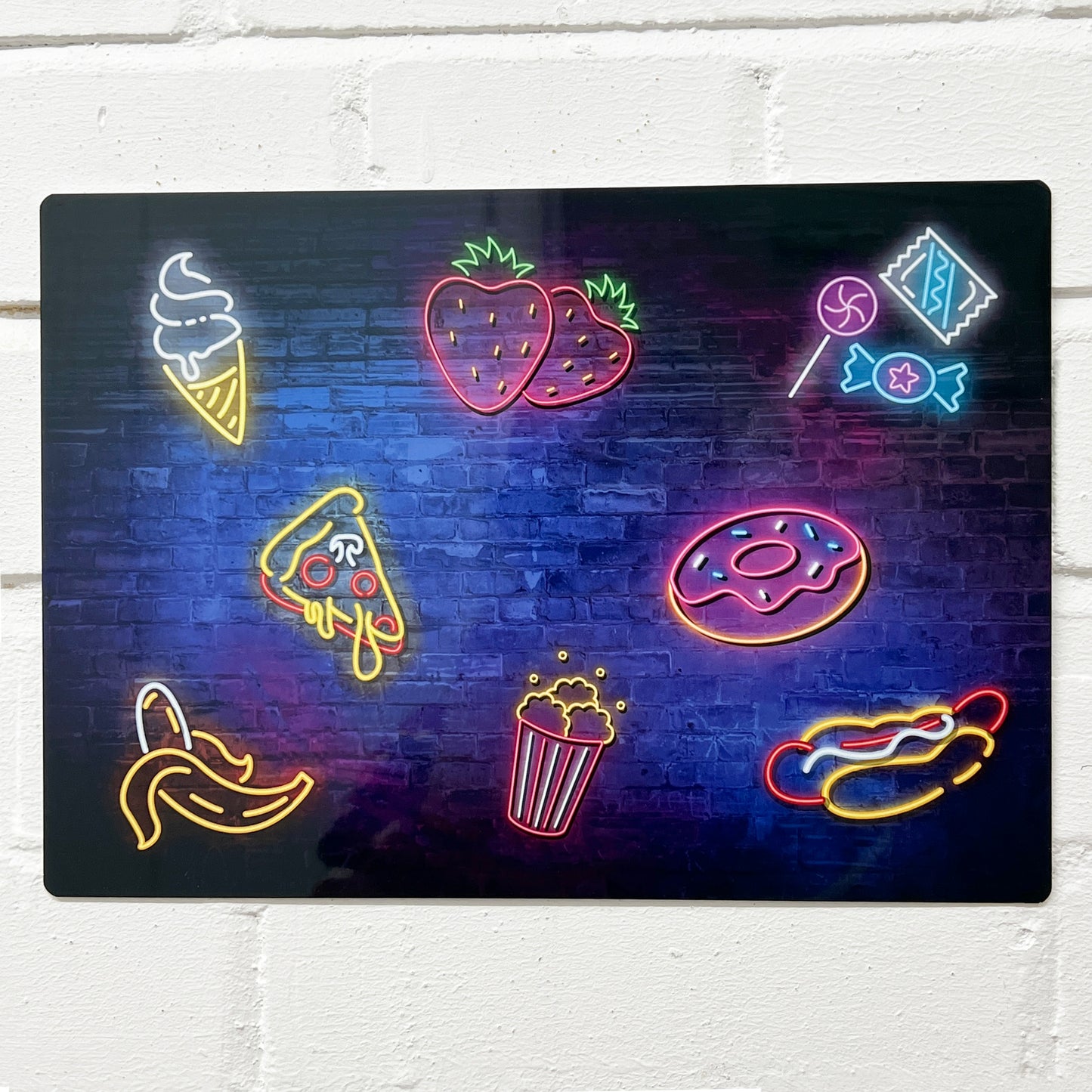 Neon Food-Themed Metal Sign - shopquality4u