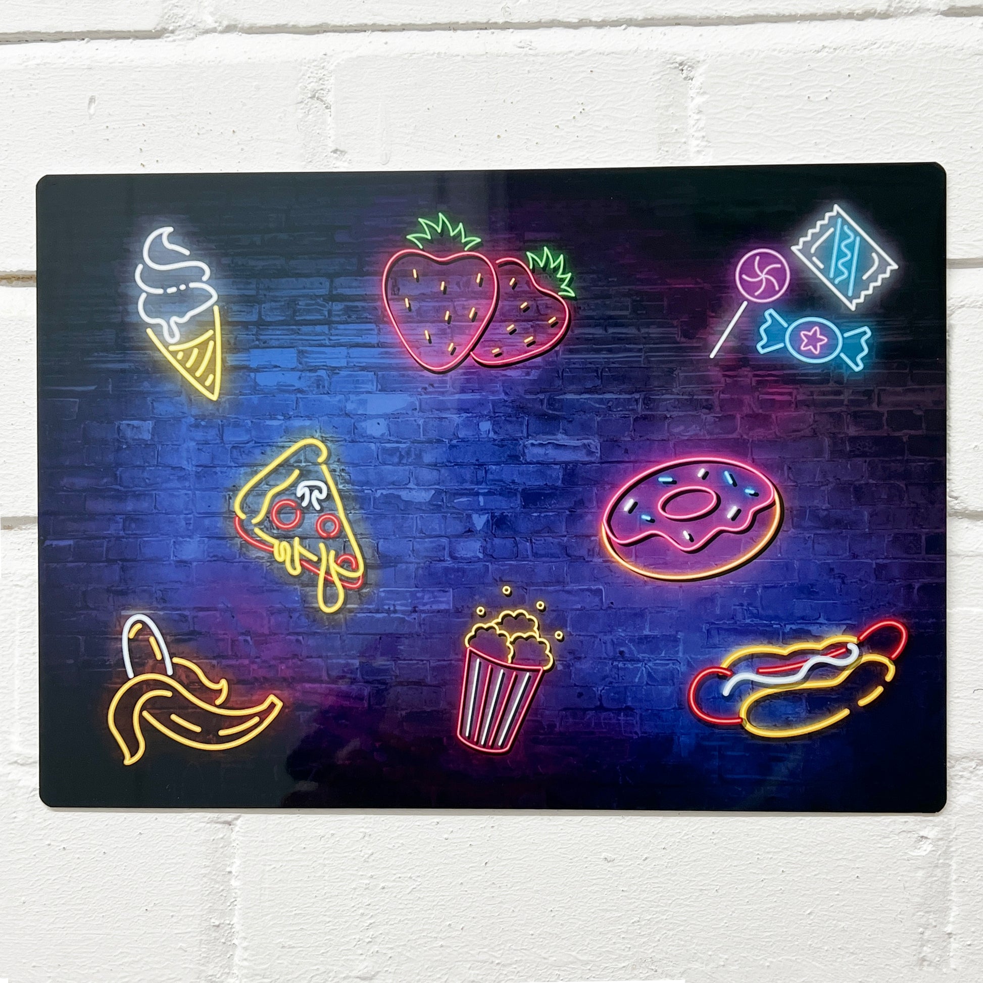Neon Food-Themed Metal Sign - shopquality4u