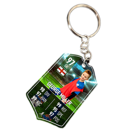 Field Metal Football Stats Keyring - shopquality4u