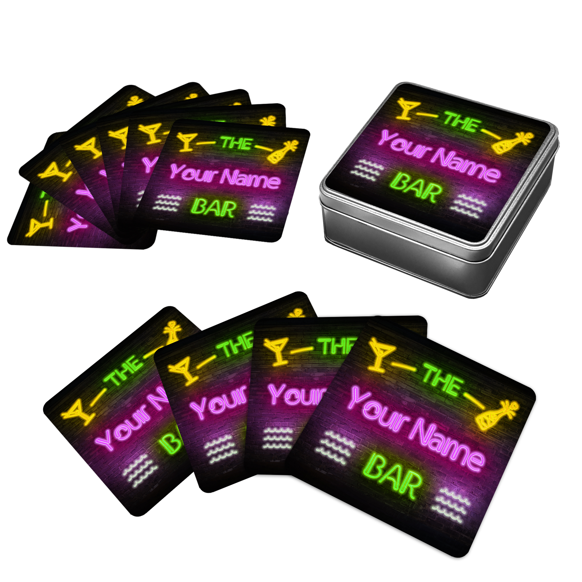 Personalised Neon Champaigne Bar Set - shopquality4u