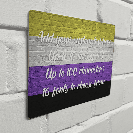 Non-Binary Pride Flag Metal Sign - shopquality4u