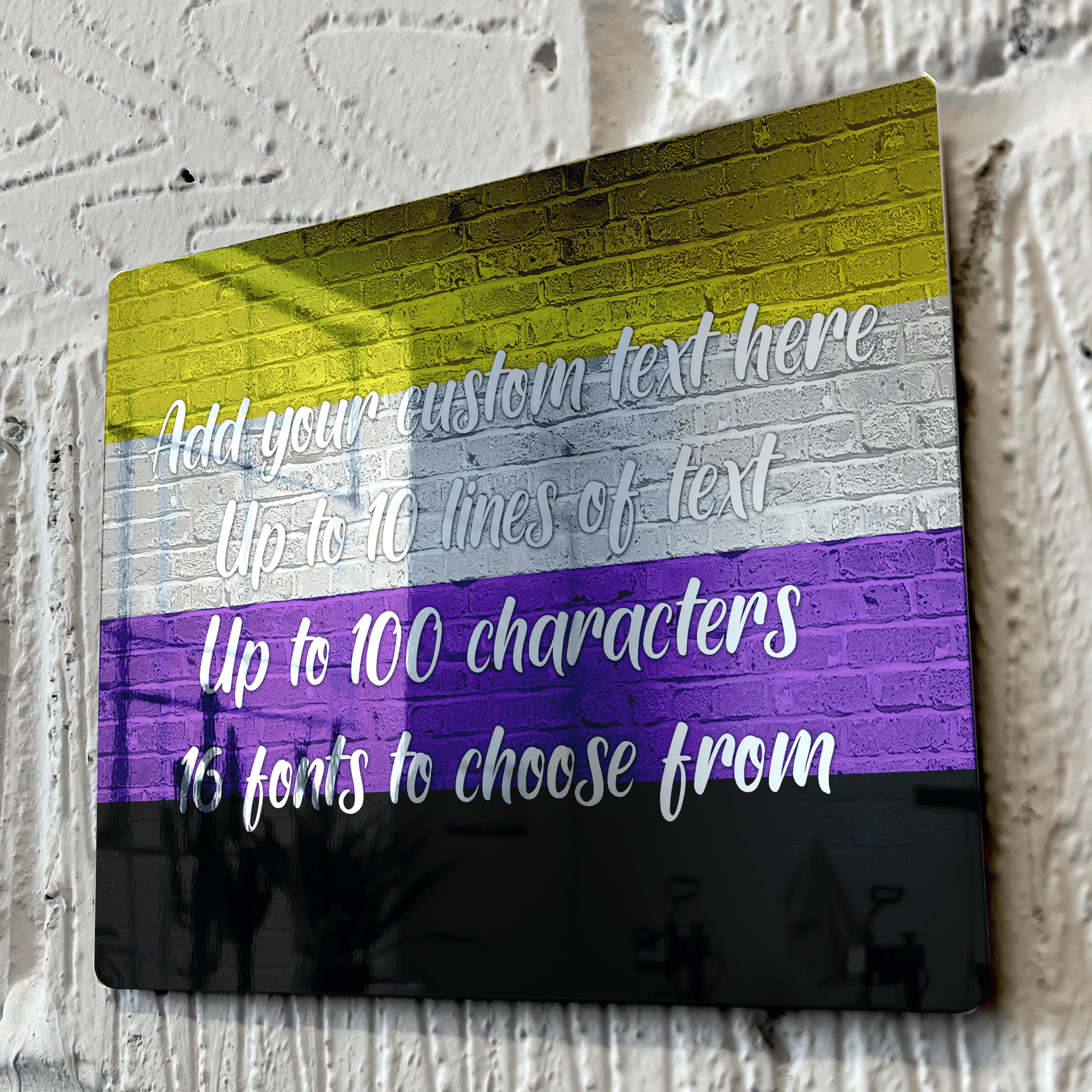 Non-Binary Pride Flag Mirror Metal Sign - shopquality4u