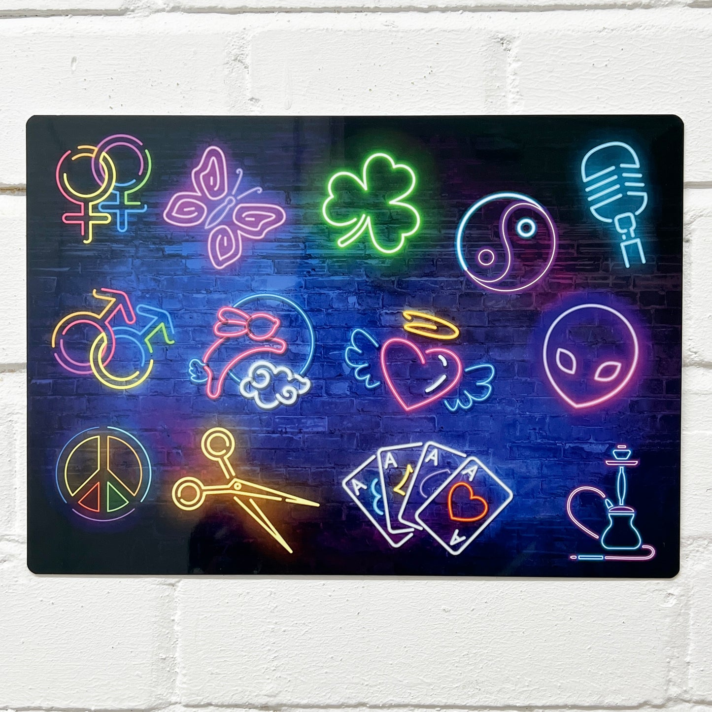Neon Shamrock-Themed Metal Sign - shopquality4u