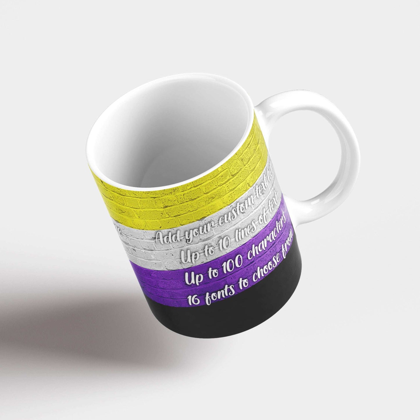 Non-Binary Pride Flag Custom Print Mug - shopquality4u