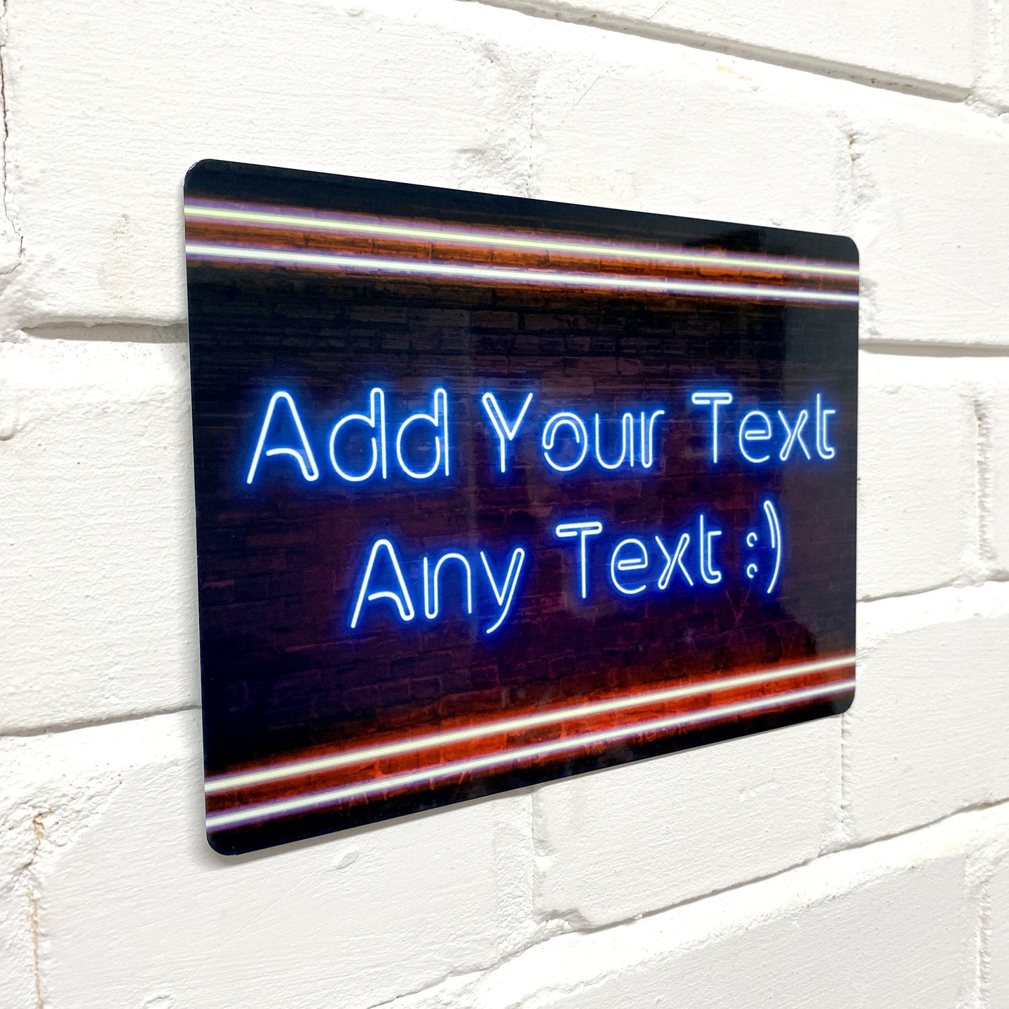 Neon Red Streaked Metal Sign - shopquality4u