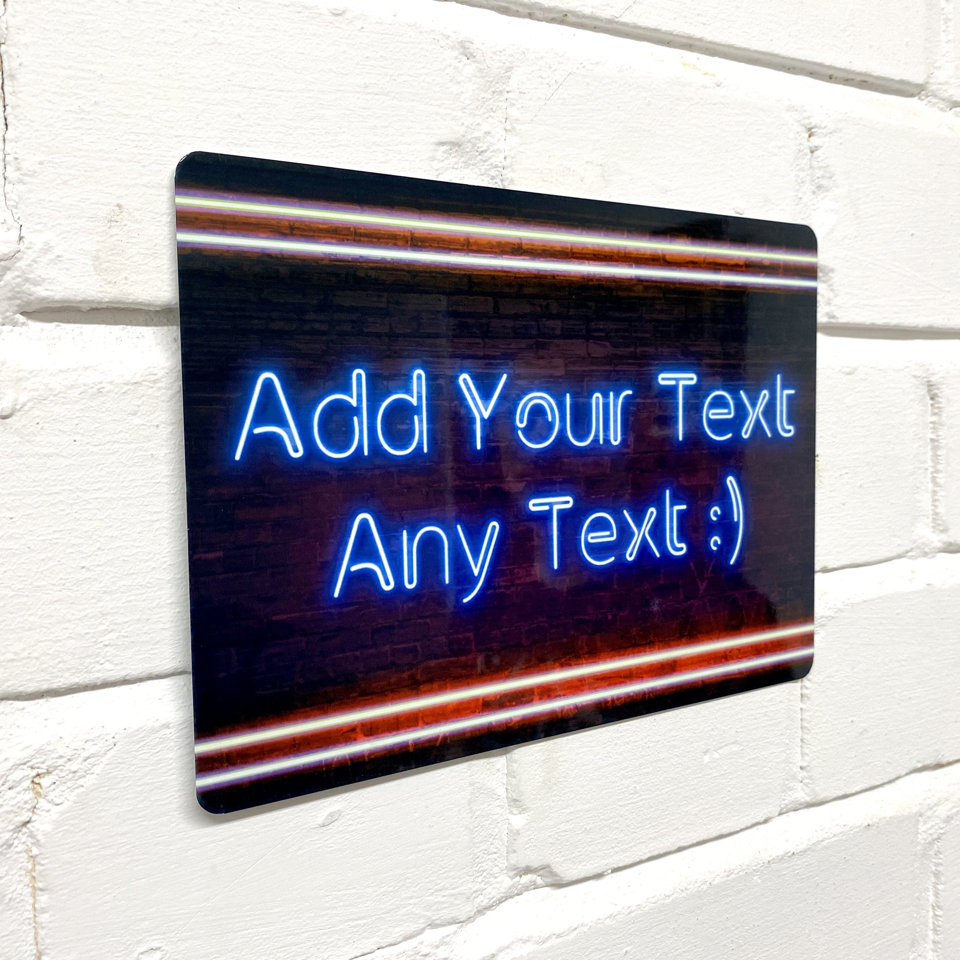 Neon Red Streaked Metal Sign - shopquality4u