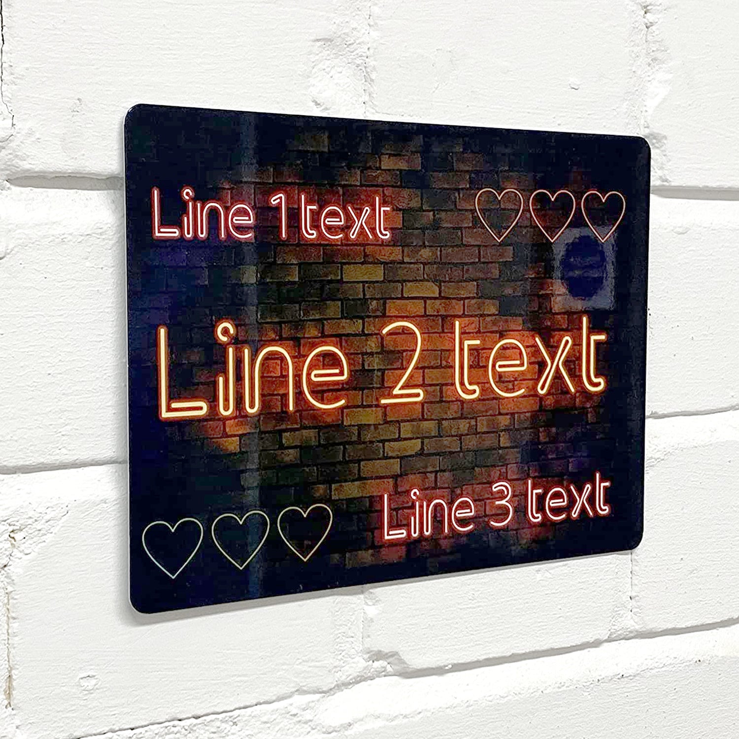 Neon Hearts Metal Sign - shopquality4u
