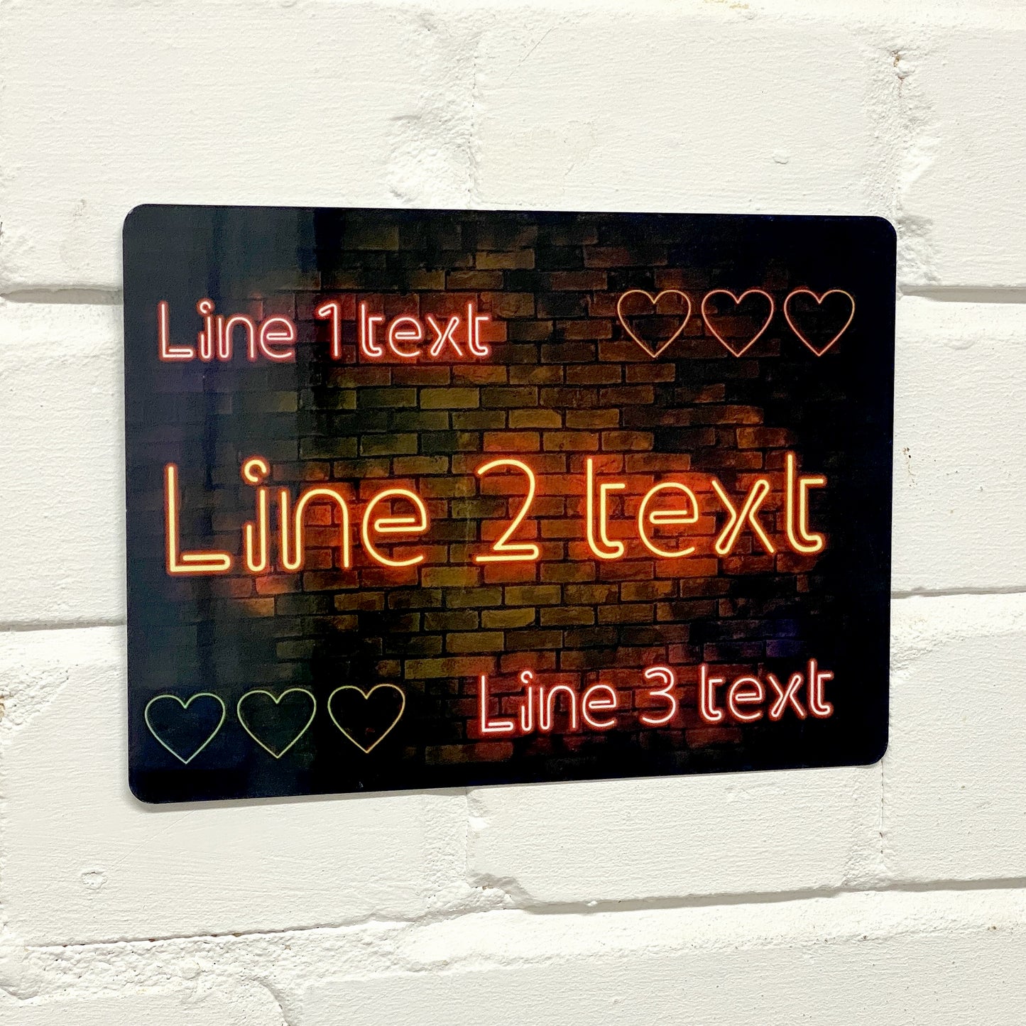 Neon Hearts Metal Sign - shopquality4u