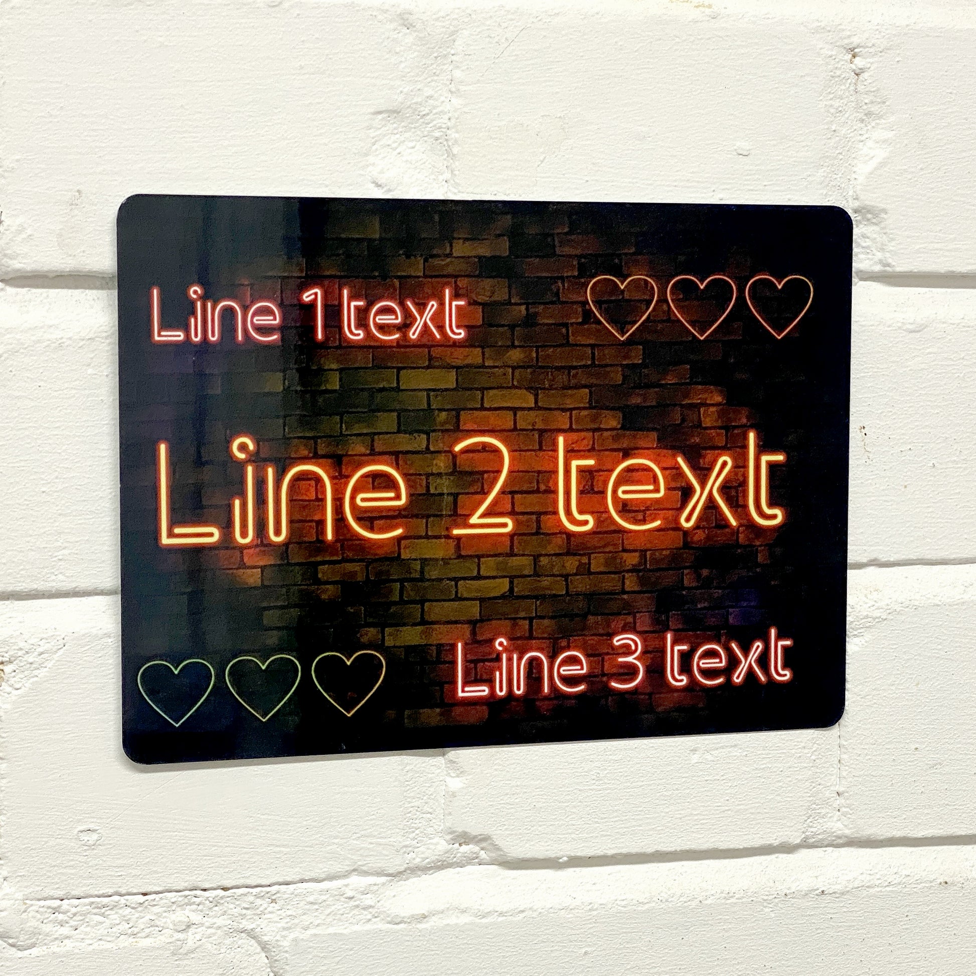 Neon Hearts Metal Sign - shopquality4u