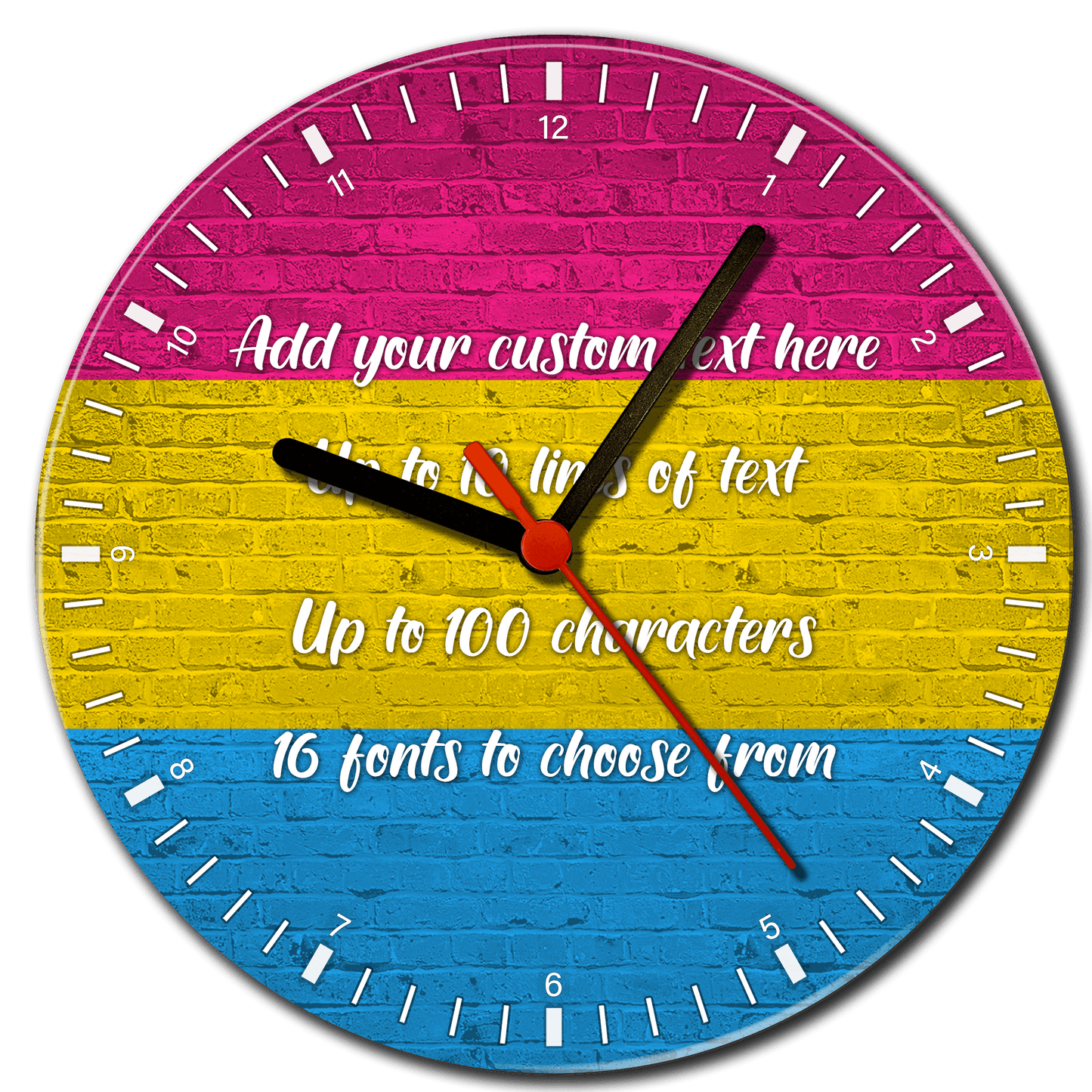 Pansexual Pride Flag Glass Clock - shopquality4u