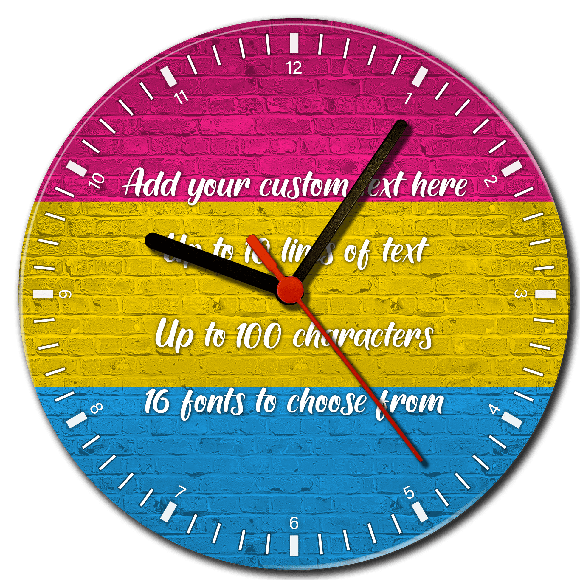 Pansexual Pride Flag Glass Clock - shopquality4u