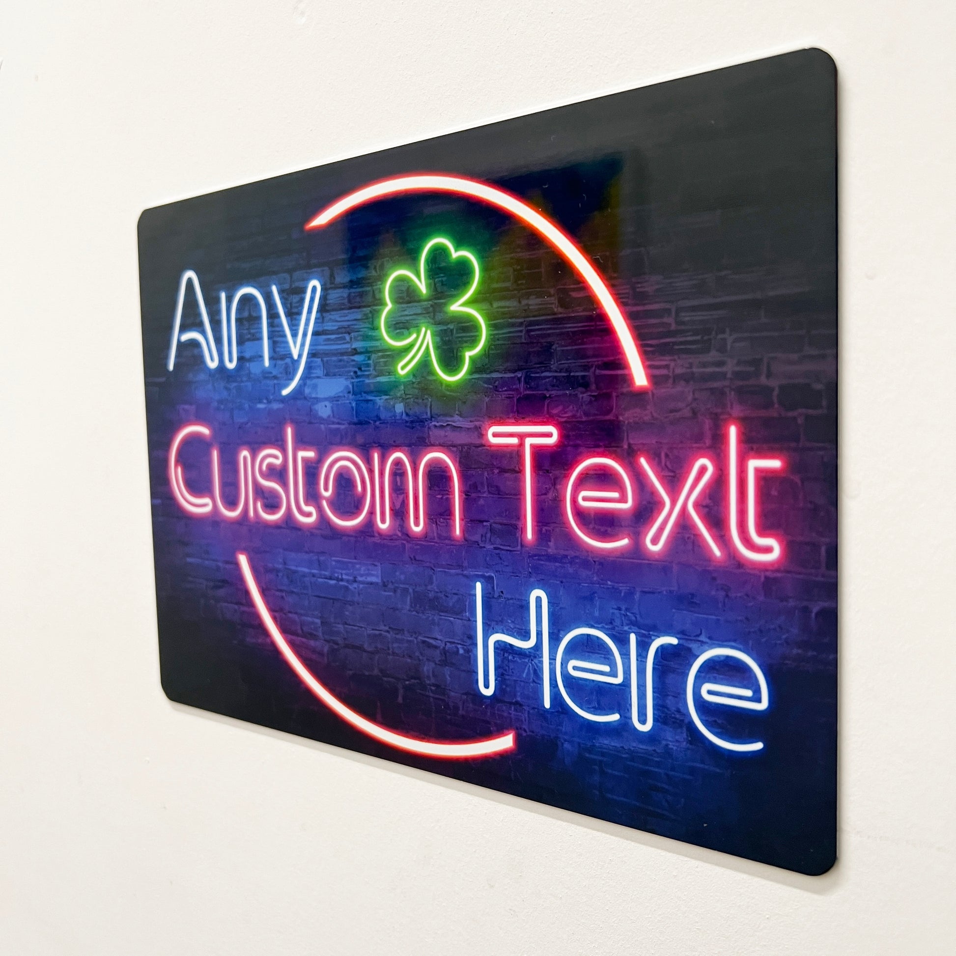 Neon Shamrock-Themed Metal Sign - shopquality4u