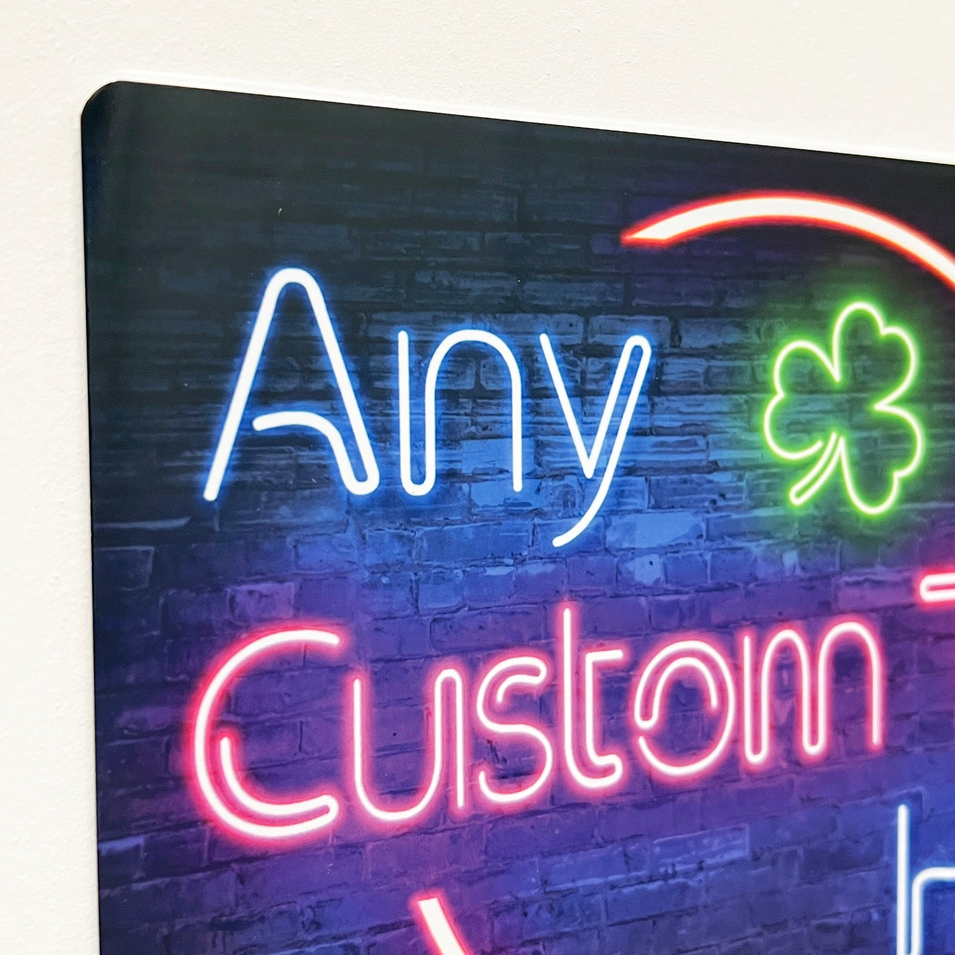 Neon Shamrock-Themed Metal Sign - shopquality4u