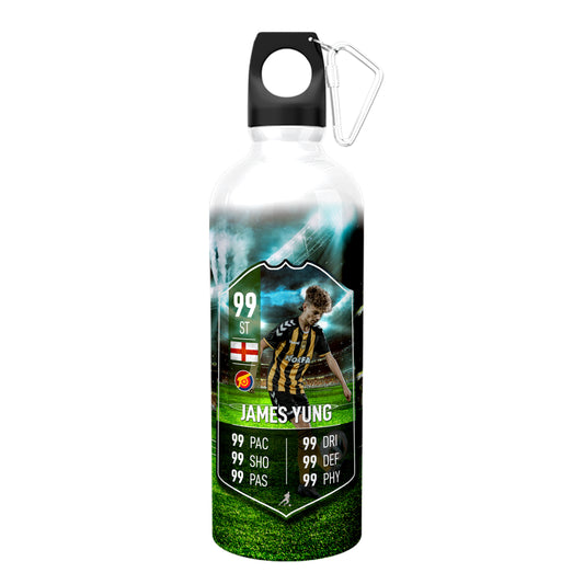 Field Background Aluminium Football Stats Water Bottle - shopquality4u