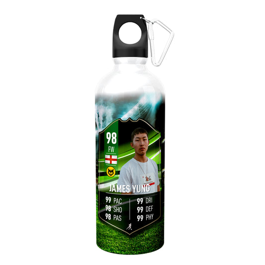 Green Aluminium Football Stats Water Bottle - shopquality4u
