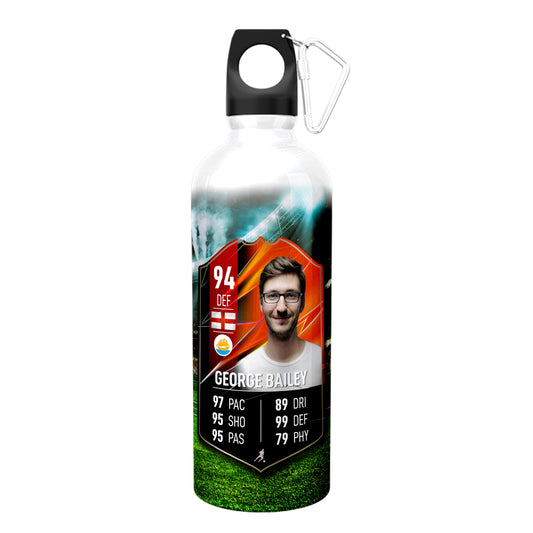 Red Aluminium Football Stats Water Bottle - shopquality4u