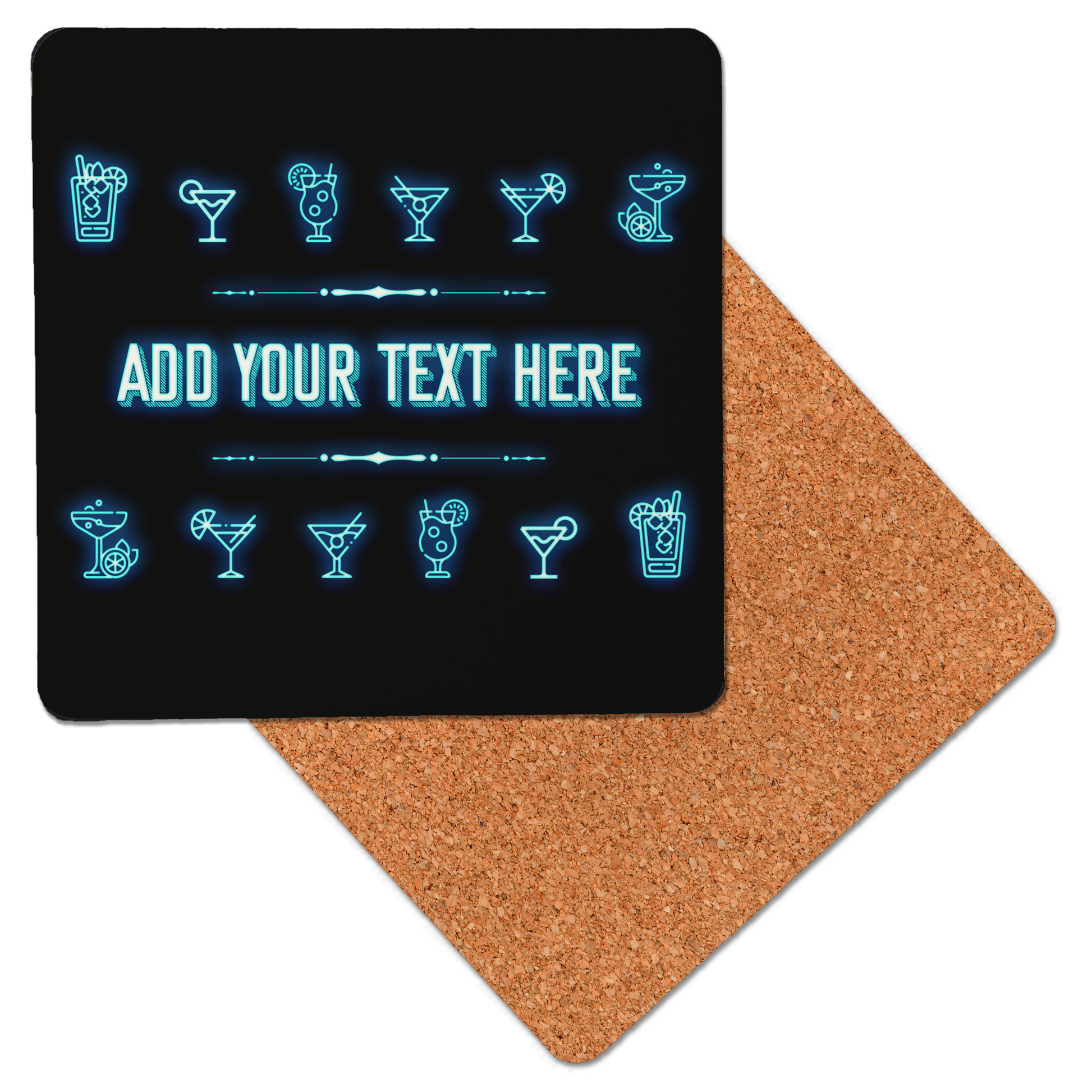 Personalised Neon Blue Cocktail Bar Set - shopquality4u